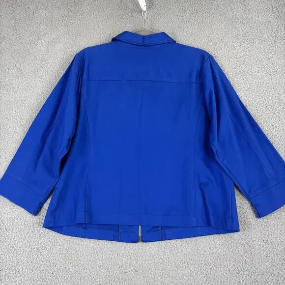 BOB MACKIE Jacket Large Artsy Embroidered Floral Full Zip Pocket Lightweight - Picture 10 of 11